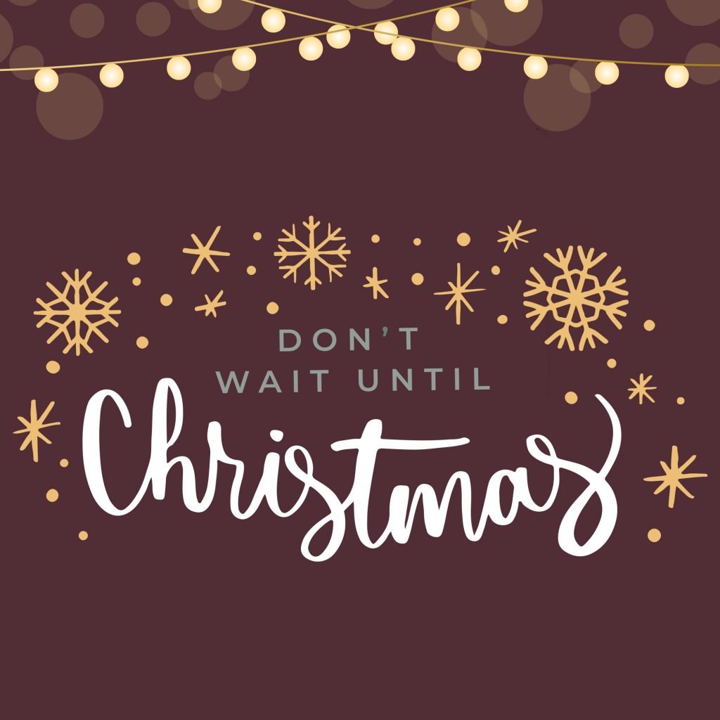 Stylish Christmas countdown sign decorated with snowflakes and hanging lights, perfect for holiday celebrations or festive decor.