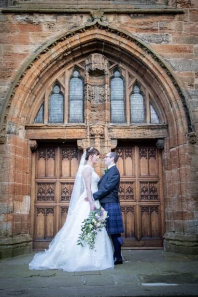 Bride and groom Door Way